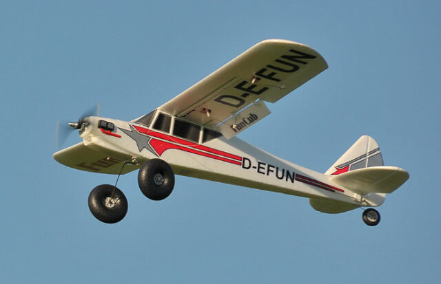 Fun Cub Trainer model plane at Truro and district model flying club