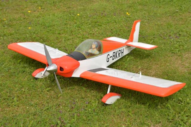 Colibri Model plane on ground at Truro model flying club