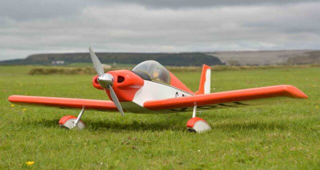 Colibri Model plane on ground at Truro model flying club
