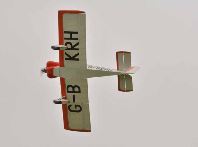 Underside Model plane flying at Truro model flying club