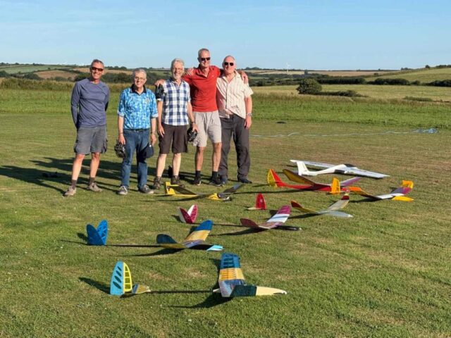 Marek, Alan, Phil, Tim, Andy. Lovely! model gliders and pilots at truro flying club